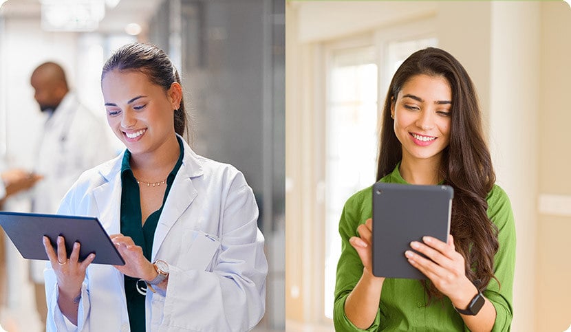 doctor and patient on tablet